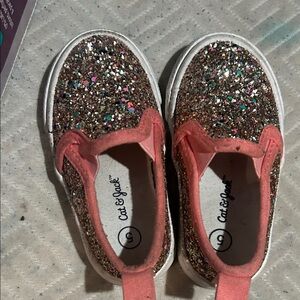 Cat & Jack Glitter Sneakers - Pink and Multicolor Sparkle
